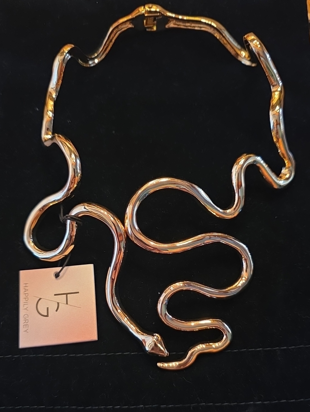 NWT Snake 🐍 Abstract Hinged Statement Necklace Cold Hearted Snake Cosplay